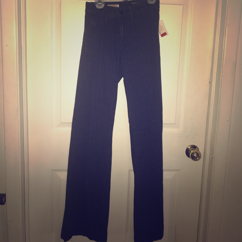 Pinstripe denim flares!  Size 28